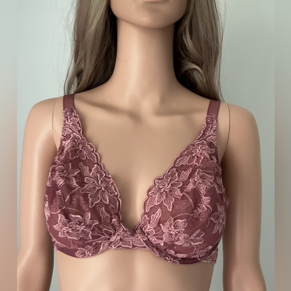 Bali Floral Lace Underwire Bra - Dusty Rose